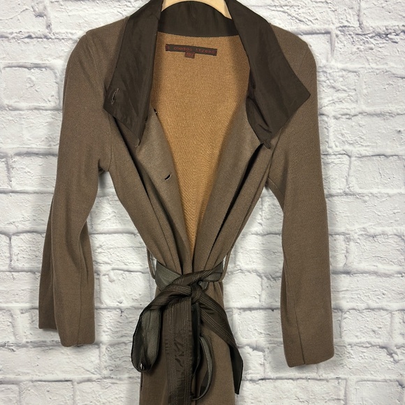 A Common Thread Taupe Belted Coat – Asymmetrical Button Front - Picture 7 of 14